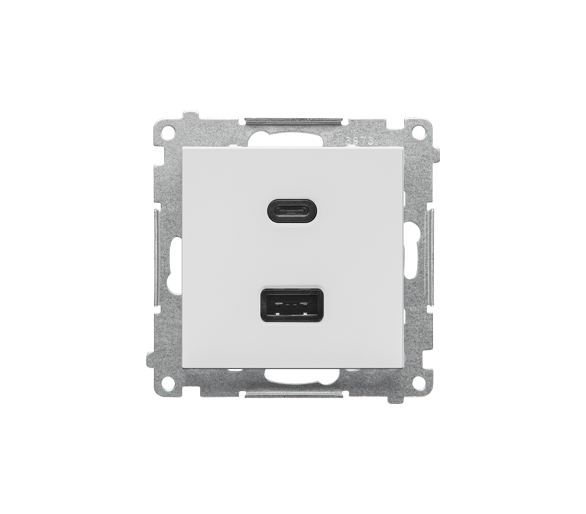 Ładowarka USB typu C+A Quick Charge 5/9/12V (moduł), 3.1 A, 5V DC, 230V, Biały mat Simon 55 TEC2CA.01/114