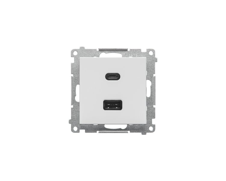 Ładowarka USB typu C+A Quick Charge 5/9/12V (moduł), 3.1 A, 5V DC, 230V, Biały mat Simon 55 TEC2CA.01/114