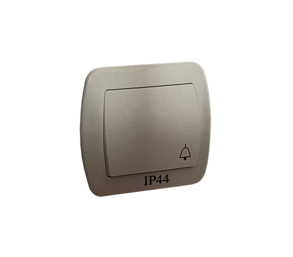 Przycisk dzwonek bryzgoszczelny IP44, 10AX, 250V, zaciski śrubowe, satynowy AD1B/29
