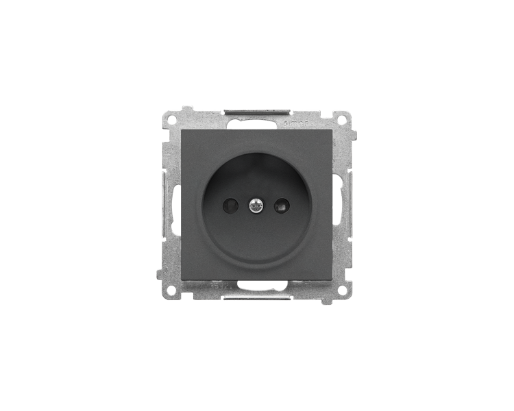 Gniazdko wtyczkowe bez uziemienia z przesłonami (moduł) 16 A, 250 V~, szybkozłącza, Grafitowy mat Simon 55 TG1CZ.01/116