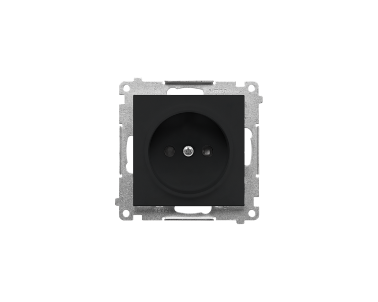 Gniazdko wtyczkowe bez uziemienia z przesłonami (moduł) 16 A, 250 V~, szybkozłącza, Czarny mat Simon 55 TG1CZ.01/149