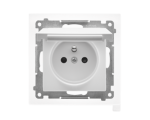 Gniazdo wtyczkowe do wersji IP44 z uszczelką (moduł) 16 A, 250 V~, szybkozłącza. Klapka w kolorze pokrywy, Biały mat Simon 55 TGZ1BCZ.01/111