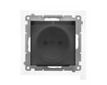 Gniazdo wtyczkowe do wersji IP44 z uszczelką (moduł) 16 A, 250 V~, szybkozłącza. Klapka transparentna, Czarny mat Simon 55 TGZ1BCZ.01/149A