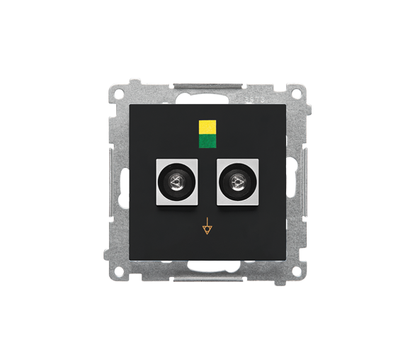 Gniazdo ekwipotencjalne podwójne (moduł), Czarny mat Simon 55 TGEK2.01/149