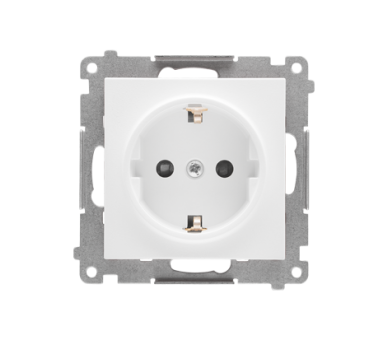 Gniazdo Schuko z przesłonami (moduł) 16 A, 250 V~, szybkozłącza, Biały mat Simon 55 TGSZ1CZ.01/111