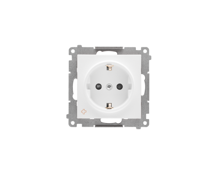 Gniazdo Schuko z przesłonami (moduł) 16 A, 250 V~, szybkozłącza, Antybakteryjny biały Simon 55 TGSZ1CZ.01/AB111