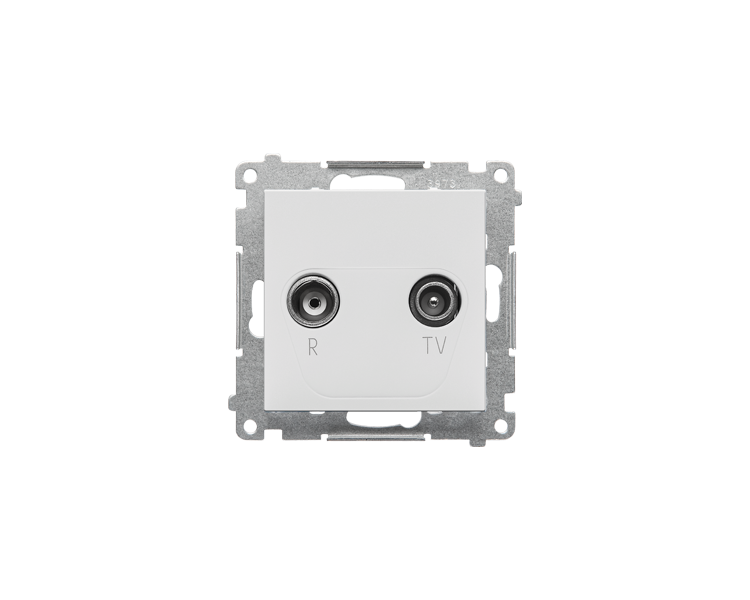 Gniazdo antenowe R-TV przelotowe 10 dB (moduł). 1x Wejście: 5÷862 MHz, Jasnoszary mat Simon 55 TAP10.01/114