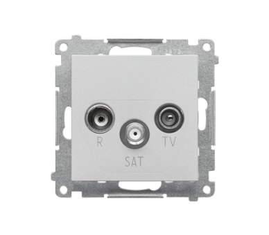 Gniazdo antenowe R-TV-SAT końcowe/zakończeniowe (moduł). 1x Wejście: 5 MHz÷2,4 GHz, Aluminium mat Simon 55 TASK.01/143