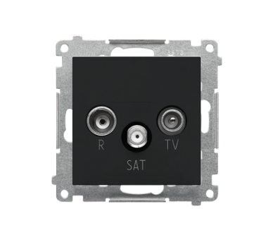 Gniazdo antenowe R-TV-SAT końcowe/zakończeniowe (moduł). 1x Wejście: 5 MHz÷2,4 GHz, Czarny mat Simon 55 TASK.01/149