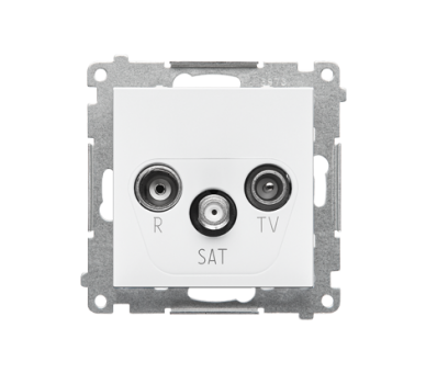 Gniazdo antenowe R-TV-SAT przelotowe 7 dB (moduł). 1x Wejście: 5 MHz÷2,4 GHz, Biały mat Simon 55 TASP.01/111