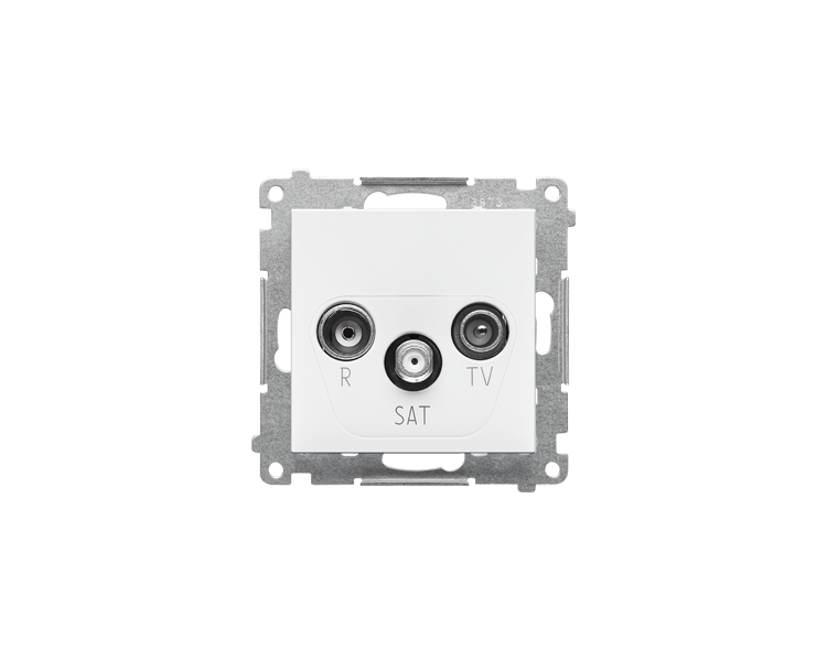 Gniazdo antenowe R-TV-SAT przelotowe 7 dB (moduł). 1x Wejście: 5 MHz÷2,4 GHz, Biały mat Simon 55 TASP.01/111