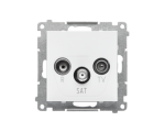 Gniazdo antenowe R-TV-SAT przelotowe 7 dB (moduł). 1x Wejście: 5 MHz÷2,4 GHz, Biały mat Simon 55 TASP.01/111