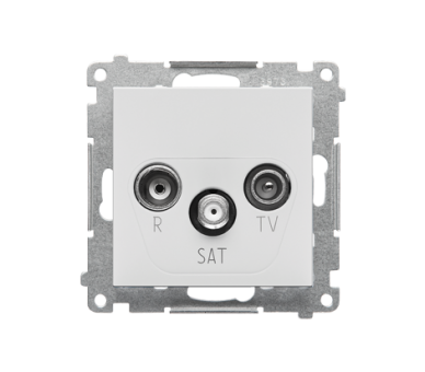 Gniazdo antenowe R-TV-SAT przelotowe 7 dB (moduł). 1x Wejście: 5 MHz÷2,4 GHz, Jasnoszary mat Simon 55 TASP.01/114
