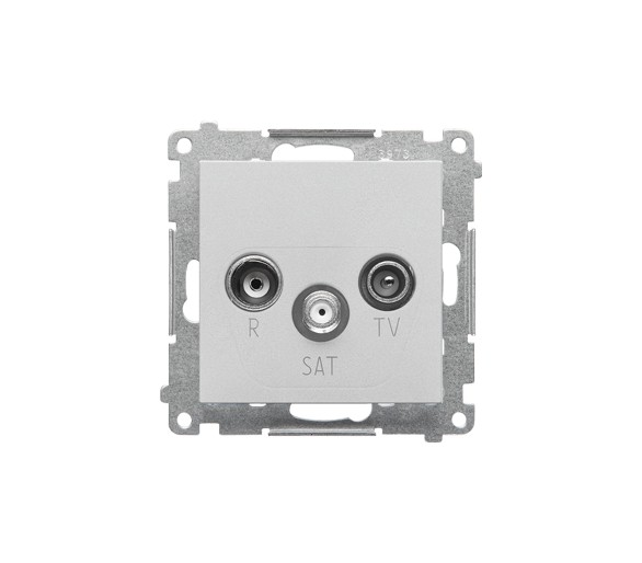 Gniazdo antenowe R-TV-SAT przelotowe 7 dB (moduł). 1x Wejście: 5 MHz÷2,4 GHz, Aluminium mat Simon 55 TASP.01/143