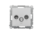 Gniazdo antenowe R-TV-SAT przelotowe 7 dB (moduł). 1x Wejście: 5 MHz÷2,4 GHz, Aluminium mat Simon 55 TASP.01/143