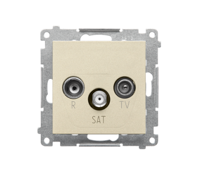 Gniazdo antenowe R-TV-SAT przelotowe 7 dB (moduł). 1x Wejście: 5 MHz÷2,4 GHz, Szampański mat Simon 55 TASP.01/144