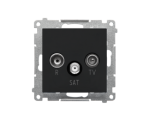 Gniazdo antenowe R-TV-SAT przelotowe 7 dB (moduł). 1x Wejście: 5 MHz÷2,4 GHz, Czarny mat Simon 55 TASP.01/149