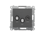 Gniazdo antenowe satelitarne podwójne SAT-SAT-RTV (moduł). 2x Wejście: 5 MHz÷2,4 GHz, Grafitowy mat Simon 55 TASK2.01/116
