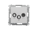 Gniazdo antenowe satelitarne podwójne SAT-SAT-RTV (moduł). 2x Wejście: 5 MHz÷2,4 GHz, Aluminium mat Simon 55 TASK2.01/143