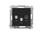 Gniazdo antenowe satelitarne podwójne SAT-SAT-RTV (moduł). 2x Wejście: 5 MHz÷2,4 GHz, Czarny mat Simon 55 TASK2.01/149