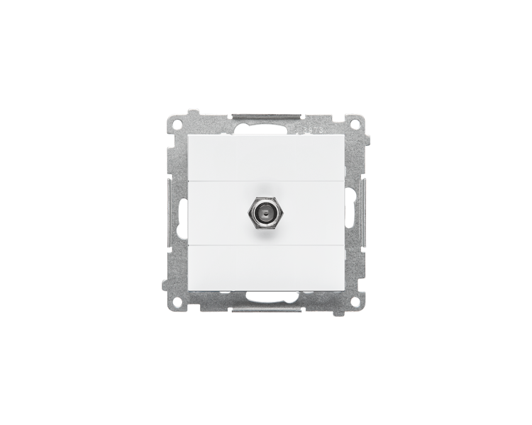 Gniazdo antenowe typu F pojedyncze (moduł). Do instalacji indywidualnych, Biały mat Simon 55 TASF1.01/111