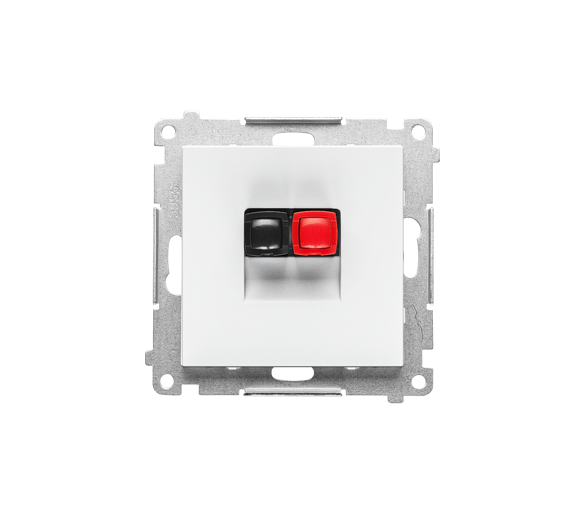 Gniazdo głośnikowe 1-krotne (moduł). Przekrój przewodów dla wejścia i wyjścia 2,5 mm2, Biały mat Simon 55 TGL1.01/111