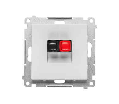 Gniazdo głośnikowe 1-krotne (moduł). Przekrój przewodów dla wejścia i wyjścia 2,5 mm2, Jasnoszary mat Simon 55 TGL1.01/114
