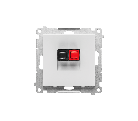 Gniazdo głośnikowe 1-krotne (moduł). Przekrój przewodów dla wejścia i wyjścia 2,5 mm2, Jasnoszary mat Simon 55 TGL1.01/114