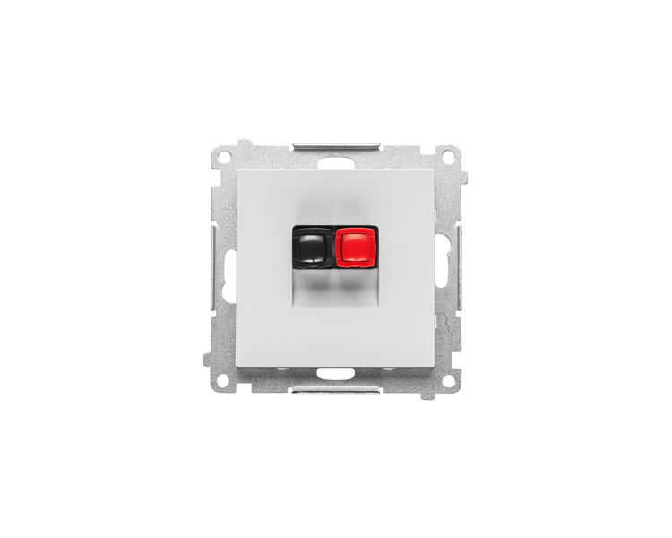 Gniazdo głośnikowe 1-krotne (moduł). Przekrój przewodów dla wejścia i wyjścia 2,5 mm2, Jasnoszary mat Simon 55 TGL1.01/114