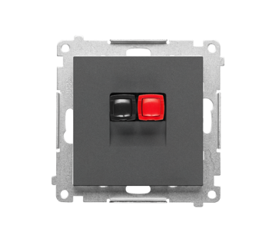 Gniazdo głośnikowe 1-krotne (moduł). Przekrój przewodów dla wejścia i wyjścia 2,5 mm2, Grafitowy mat Simon 55 TGL1.01/116