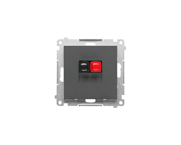 Gniazdo głośnikowe 1-krotne (moduł). Przekrój przewodów dla wejścia i wyjścia 2,5 mm2, Grafitowy mat Simon 55 TGL1.01/116