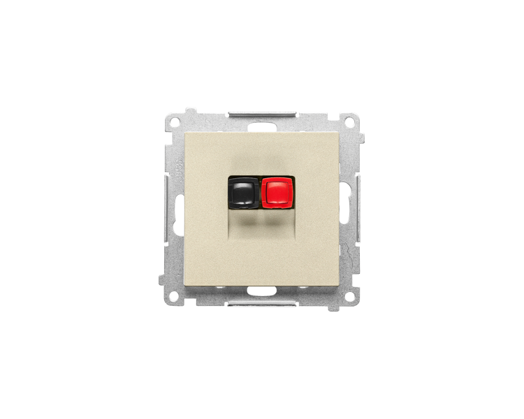 Gniazdo głośnikowe 1-krotne (moduł). Przekrój przewodów dla wejścia i wyjścia 2,5 mm2, Szampański mat Simon 55 TGL1.01/144