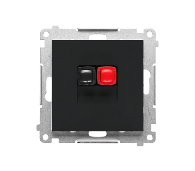 Gniazdo głośnikowe 1-krotne (moduł). Przekrój przewodów dla wejścia i wyjścia 2,5 mm2, Czarny mat Simon 55 TGL1.01/149