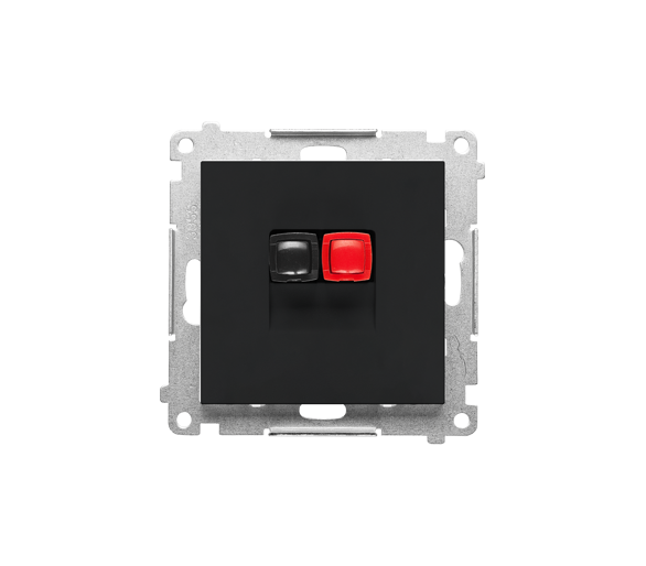 Gniazdo głośnikowe 1-krotne (moduł). Przekrój przewodów dla wejścia i wyjścia 2,5 mm2, Czarny mat Simon 55 TGL1.01/149