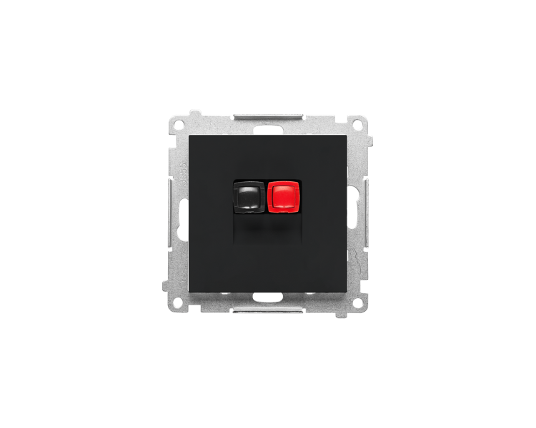 Gniazdo głośnikowe 1-krotne (moduł). Przekrój przewodów dla wejścia i wyjścia 2,5 mm2, Czarny mat Simon 55 TGL1.01/149