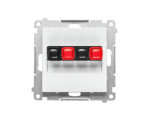 Gniazdo głośnikowe 2-krotne (moduł). Przekrój przewodów dla wejścia i wyjścia 2,5 mm2, Biały mat Simon 55 TGL2.01/111