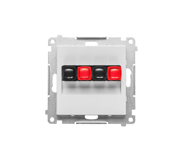 Gniazdo głośnikowe 2-krotne (moduł). Przekrój przewodów dla wejścia i wyjścia 2,5 mm2, Jasnoszary mat Simon 55 TGL2.01/114