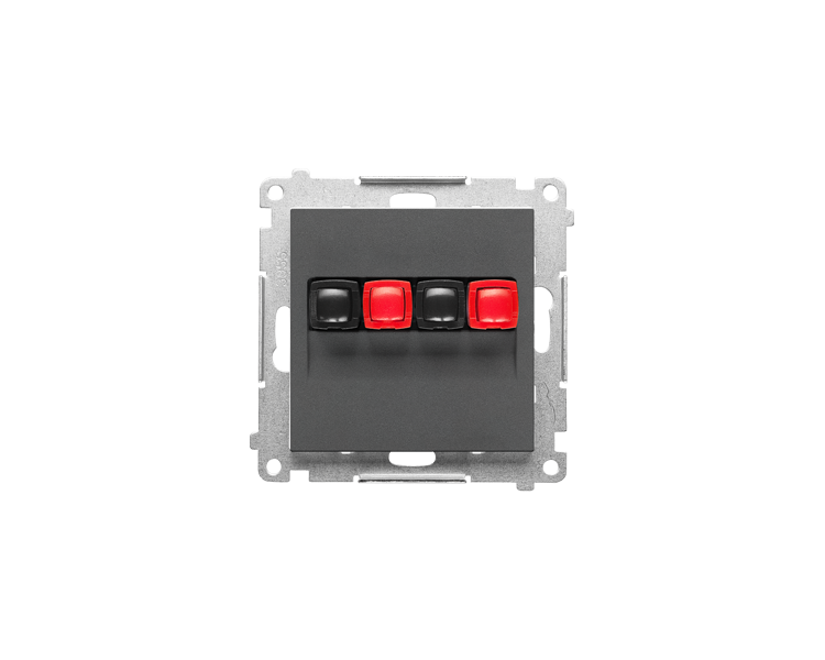 Gniazdo głośnikowe 2-krotne (moduł). Przekrój przewodów dla wejścia i wyjścia 2,5 mm2, Grafitowy mat Simon 55 TGL2.01/116