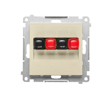 Gniazdo głośnikowe 2-krotne (moduł). Przekrój przewodów dla wejścia i wyjścia 2,5 mm2, Szampański mat Simon 55 TGL2.01/144