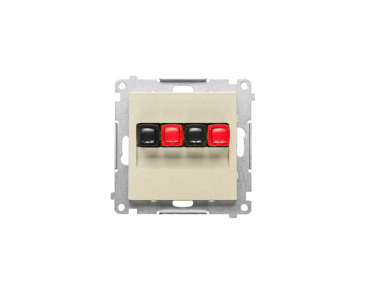 Gniazdo głośnikowe 2-krotne (moduł). Przekrój przewodów dla wejścia i wyjścia 2,5 mm2, Szampański mat Simon 55 TGL2.01/144
