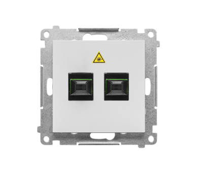 Gniazdo światłowodowe / optyczne podwójne SC/APC (moduł), Jasnoszary mat Simon 55 TGS2.01/114