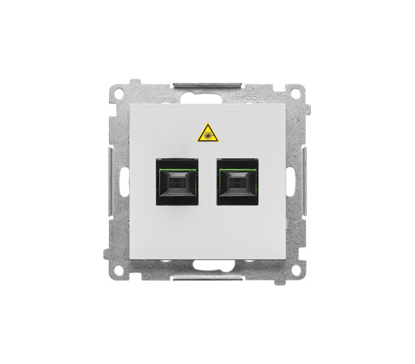 Gniazdo światłowodowe / optyczne podwójne SC/APC (moduł), Jasnoszary mat Simon 55 TGS2.01/114
