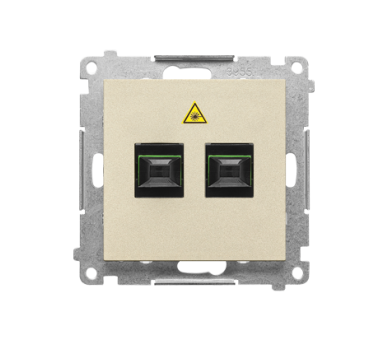 Gniazdo światłowodowe / optyczne podwójne SC/APC (moduł), Szampański mat Simon 55 TGS2.01/144