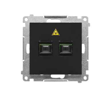 Gniazdo światłowodowe / optyczne podwójne SC/APC (moduł), Czarny mat Simon 55 TGS2.01/149