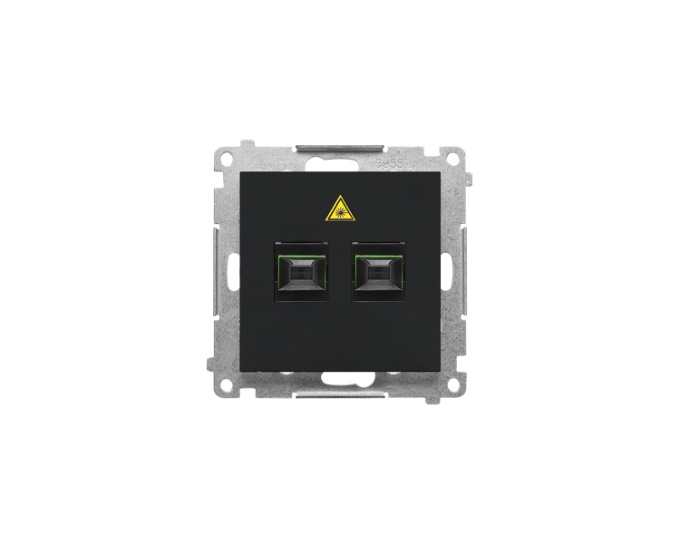 Gniazdo światłowodowe / optyczne podwójne SC/APC (moduł), Czarny mat Simon 55 TGS2.01/149