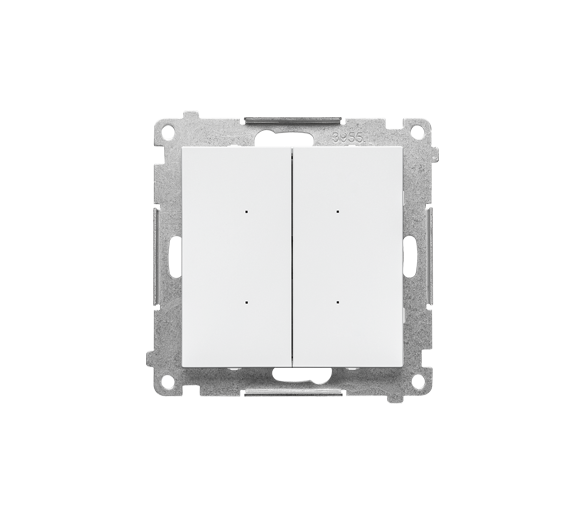 SWITCH D – Sterownik przyciskowy oświetleniowy - 2 wyjścia 5A, z wbudowanym pomiarem energii, sterowany smartfonem [WiFi],  230 V (moduł), Biały mat Simon 55 GO TEW2W.01/111