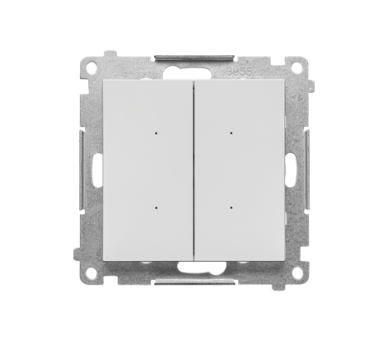 SWITCH D – Sterownik przyciskowy oświetleniowy - 2 wyjścia 5A, z wbudowanym pomiarem energii, sterowany smartfonem [WiFi],  230 V (moduł), Jasnoszary mat Simon 55 GO TEW2W.01/114
