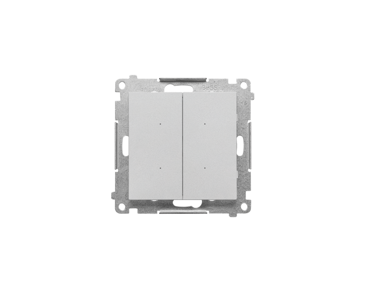 SWITCH D – Sterownik przyciskowy oświetleniowy - 2 wyjścia 5A, z wbudowanym pomiarem energii, sterowany smartfonem [WiFi],  230 V (moduł), Aluminium mat Simon 55 GO TEW2W.01/143