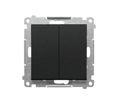 SWITCH D – Sterownik przyciskowy oświetleniowy - 2 wyjścia 5A, z wbudowanym pomiarem energii, sterowany smartfonem [WiFi],  230 V (moduł), Czarny mat Simon 55 GO TEW2W.01/149
