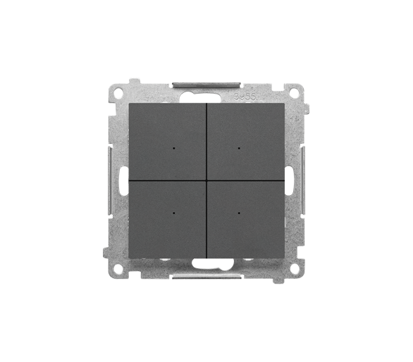 CONTROL B –  Nadajnik bateryjny Wi-Fi sterujący bezpośrednio innymi urządzeniami Simon GO, możliwość zapisania 28 akcji (moduł),, Grafitowy mat Simon 55 GO TENB1W.01/116